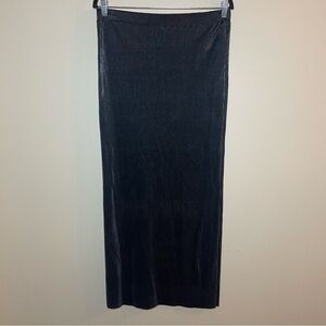 Alembika Black Metallic Maxi Pencil Skirt